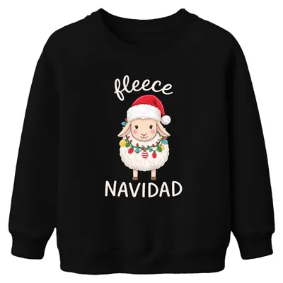 Zdjęcie produktu dla polar NAVIDAD urocza owieczka świąteczne światełka mikołaj bluza dziecięca uni , czarny, 140