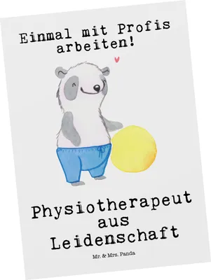 Produktbild von Mr. & Mrs. Panda Postkarte Physiotherapeut Leidenschaft - Weiß - Geschenk, Ansichtskarten, Designkarte, Postkarten, Grußkarte, Ansichtskarte