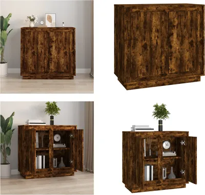 Obrázek produktu pro vidaXL Příborník kouřový dub 80x34x75 cm materiál na bázi dřeva - Příborník - Příborníky - Skříňka - Úložná skříňka
