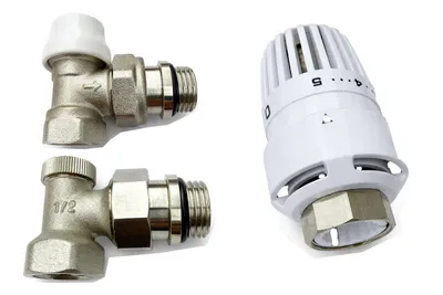 Produktbild von 1/2 Anschlußset Thermostatkopf Thermostatventil Rücklauf Kompaktheizkörper ECKFORM
