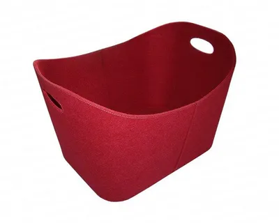Produktbild von Benta Holz- und Allzweckkorb mit Filzbezug, rot 53,5x43x34 cm