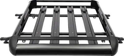 Zdjęcie produktu dla Czarny aluminiowy bagażnik dachowy z relingami Bagażnik dachowy z belkami Bagażnik dachowy, reling Lekki 130x101 cm