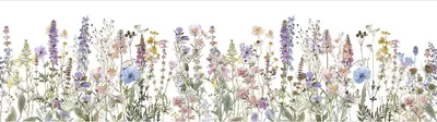 Produktbild von Sanders & Sanders selbstklebende Tapetenbordüre Feldblumen Violett und Grün 10 x 500 cm