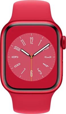 Produktbild von Apple Watch Series 8 41mm Rot Aluminium GPS Sportarmband Gut A2770 mit Gesundheitstracking, Kommunikation, Medikation App für iPhone + 3 Monate Apple Fitness+