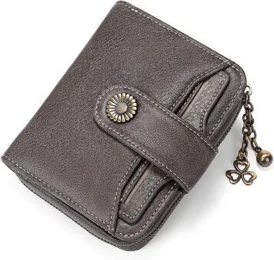 Imagen del producto de SENDEFN: Pequeña cartera de cuero genuino para mujer, compacta con cremallera, con compartimento para monedas, portatarjetas y protección RFID para mujeres, diseño elegante