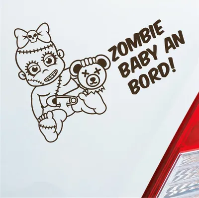 Produktbild von Auto Aufkleber Zombie Baby an Bord on Tour 30x21 cm Braun Sticker Heckscheibenaufkleber