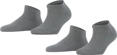 Produktbild von 2er Pack FALKE Happy Sneakersocken Damen light greymel. 35-38