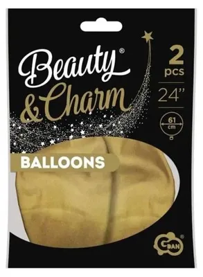 Produktbild von Beauty&Charm-Ballons, platin- und goldfarben, 61 cm, 2 Stück – Godan