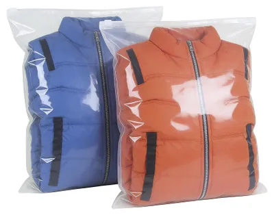 Productafbeelding van 60 x 70 cm herbruikbare ritszakken voor kleding - 20 stuks
