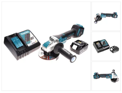 Produktbild von Makita DGA 519 RT1 Akku Winkelschleifer 18 V 125 mm Brushless X-Lock + 1x Akku 5,0 Ah + Ladegerät