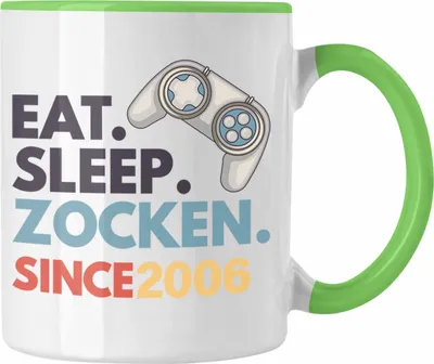 Produktbild von TRENDATION 16. Geburtstag Tasse Jungen Jungs Geschenk 16er Geschenkidee 16 Sohn Gamer (Grün)