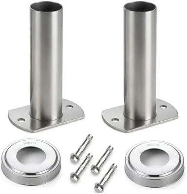 Produktbild von Fox·Bunny 2Pcs Edelstahl Poolleiter Halterung - Ø 40 mm - Hülse für Schwimmbadleiter,Montageset für Pool Leiter mit Flanschrohr