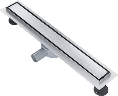 Obrázok produktu pre SONNI 60 cm podlahový odtok s plochými sprchovými žľabmi, 360° nastaviteľný sifón, dizajn z nehrdzavejúcej ocele 2 v 1, so zápachovou uzávierkou a okrajovým odtokom so sitkom na vlasy