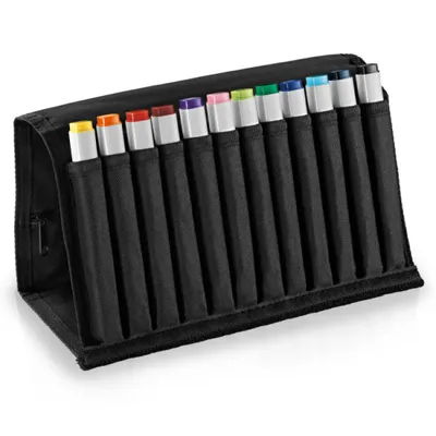 Zdjęcie produktu dla COPIC Classic dwustronne markery alkoholowe Fine & Chisel 12szt, podstawowe odcienie w piórniku