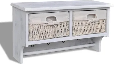 Obrázek produktu pro Nástěnná police bílá 60 x 23,5 x 33 cm dřevo pavlovnie