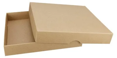 Productafbeelding van Vouwdoos 15,5 x 15,5 x 2,5 cm, bruin, met deksel, kraftkarton – set van 10 stuks