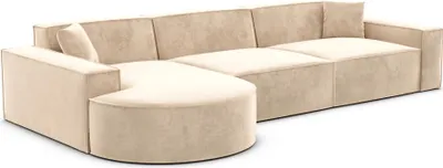Produktbild von Samtstoff L-Form Sofa Brevia Beige Links