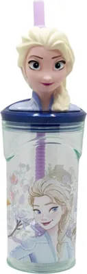 Zdjęcie produktu dla Kubek 3D dla dzieci Disney Frozen 360 ml ze słomką i pokrywką z figurką