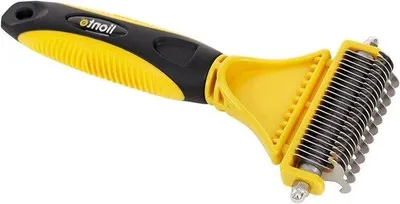Immagine prodotto di Spazzola per cani - Pettine per il sottopelo e pettine per pelo medio-lungo - Per cani con pelo folto