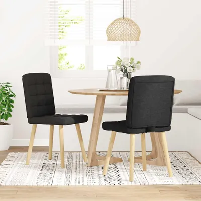 Produktbild von vidaXL Esszimmerstühle 2 Stk. Schwarz Stoff