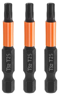 Productafbeelding van Torx Bit Set T25 - 3 Stuks, 50mm, Magnetisch, 1/4" Sechskantschaft