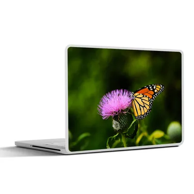Produktbild von MuchoWow® Laptop Aufkleber Sticker Cover Blumen - Schmetterling - Makro 31x22.5 cm - Laptop-Deko