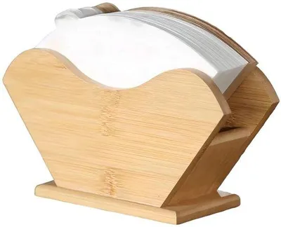 Produktbild von Holzfilterhalter für Kaffeefilter, Filterpapiereinlagehalter für Küche und Büro mit Papierlager.
