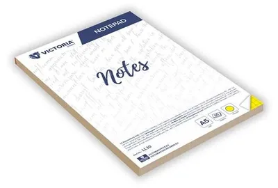 Obrázek produktu pro Poznámkový blok, žlutá, A5, čtverečkovaný, 5x 50 listů, VICTORIA OFFICE