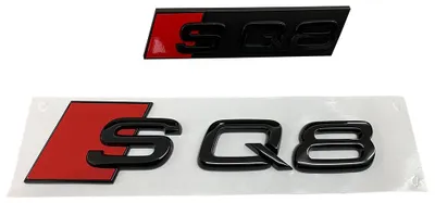 Produktbild von Kühlergrill + Heck Schriftzug Emblem Logo schwarz Original für Audi SQ8 Q8 4M