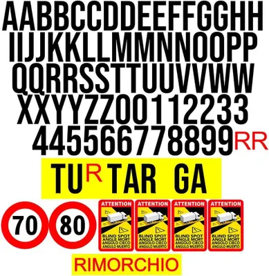 Imagen del producto de Calcomanías de letras y números, resistentes a la intemperie, 100 unidades, para matrículas y señales