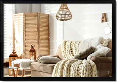 Obrázek produktu pro Nástěnné zrcadlo s černým rámem MDF - zrcadlo elegantní obývací pokoj v podkroví obdélník - 100x70cm