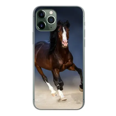 Produktbild von MuchoWow® Handyhülle Schutzhülle Hülle für iPhone 11 Pro Pferde - Tiere - Sand Silikon Softcase Handy Hülle - Handy