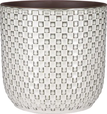 Image de Mica Decorations Daan Pot de fleurs - H21 x Ø22 cm - Blanc