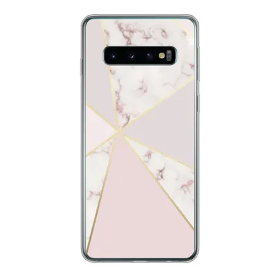 Produktbild von MuchoWow® Handyhülle Schutzhülle Hülle für Samsung Galaxy S10 Marmor - Gold - Rosa Silikon Softcase Handy Hülle - Handytasche