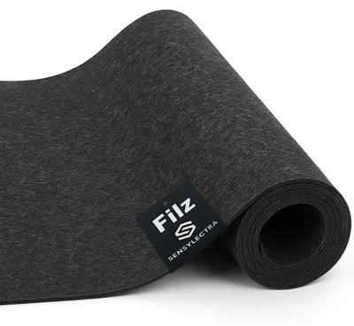 Filzstoff 2 mm, 300 x 30 cm, schwarz-grau, Bastelfilz