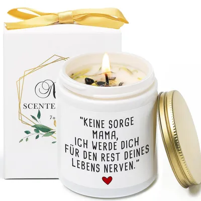 Image de Bougie parfumée à la cire de soja, vanille blanche, cadeau pour maman