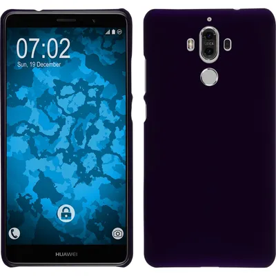 Produktbild von PhoneNatic Case kompatibel mit Huawei Mate 9 - Hülle lila gummiert Hard-case + 2 Schutzfolien
