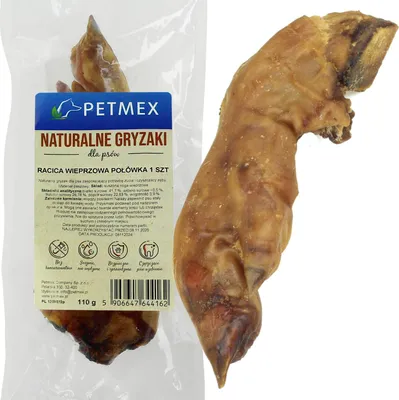 Obrázok produktu pre Pochúťka pre psov, žuvacia, sušená bravčová stehna, polovica, Petmex, 1 ks.
