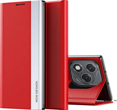 Produktbild von Hülle für Honor 400 Lite, Kunstleder Magnetisch Klapp Stand Schutzhülle Rot