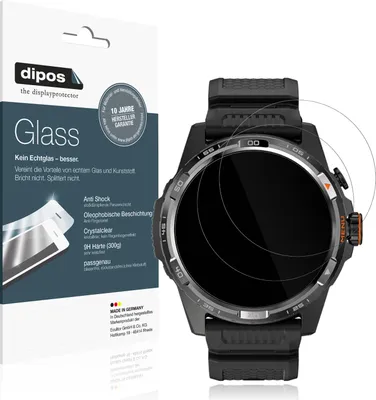 Produktbild von 2x Schutzfolie für ticWatch Atlas - Anti-Shock 9H Folie dipos Glass Kunststoffglas