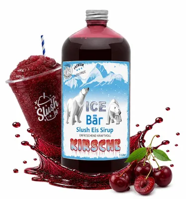 Produktbild von Ice Bär Slush Sirup Kirsch Geschmack 1L 1:5 AZO & glyzerinfrei