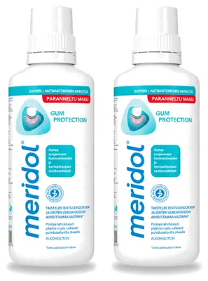 Image de 2 flacons de bain de bouche Meridol - pour l'hygiène bucco-dentaire quotidienne - 400 ml - Pack économique - 2 pièces