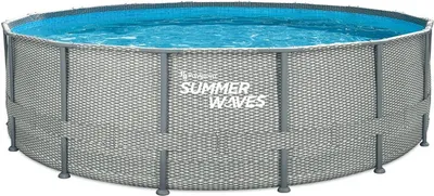Image de Summer Waves Pool Elite Frame 488 x 122 cm en rotin naturel + pompe de filtration