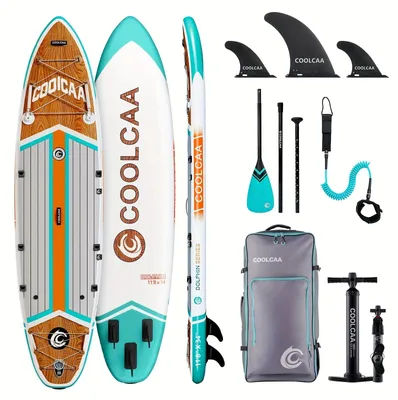 Immagine prodotto di Tavola da Stand Up Paddle - SUP - Tavola gonfiabile per stand up paddle - Tavola da surf - Tavola per sport acquatici - Motivo effetto legno