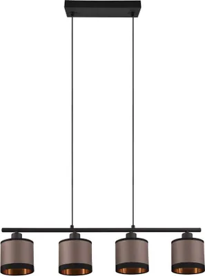Zdjęcie produktu dla Lampa wisząca DAVOS czarno-szara-odcienie szarości 4xE14x10W metal wym:150x75x12cm IP20 RL