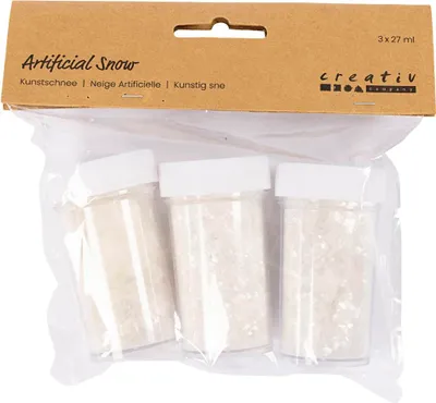 Produktbild von Creativ Company Kunstschnee Set - Dekoschnee mit Bioglitter 3x27ml