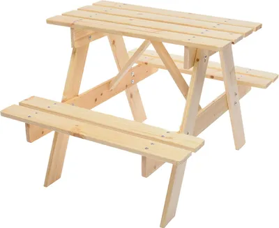 Obrázek produktu pro Dřevěný dětský stůl - Stůl a židle - TIMBELA M012-1 - Zahradní nábytek - 81 x 60 x 50 cm - Piknikový stůl do interiéru nebo exteriéru