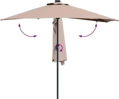 Obrázok produktu pre Záhradný slnečník Sivohnedá 294 x 150 x 223 cm Polyester a oceľ