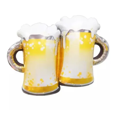 Image de Ballon en plastique Bière, double chope de bière, env. 58 x 79 cm