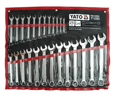 Produktbild von Flach-Ring-Schraubenschlüssel 6-32 mm  25-teilig  Yato YT-0365